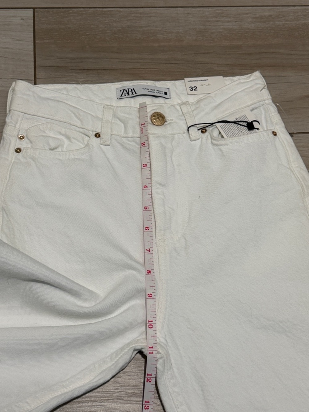 BNWT Zara White High-Rise Women’s Straight Jeans Size 0 - Picture 6 of 7